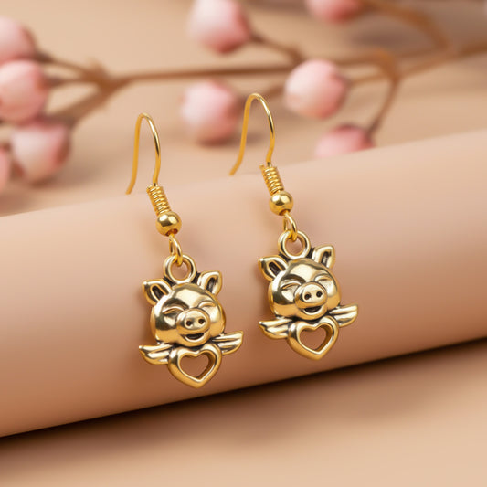 Oink Oink dangler earrings