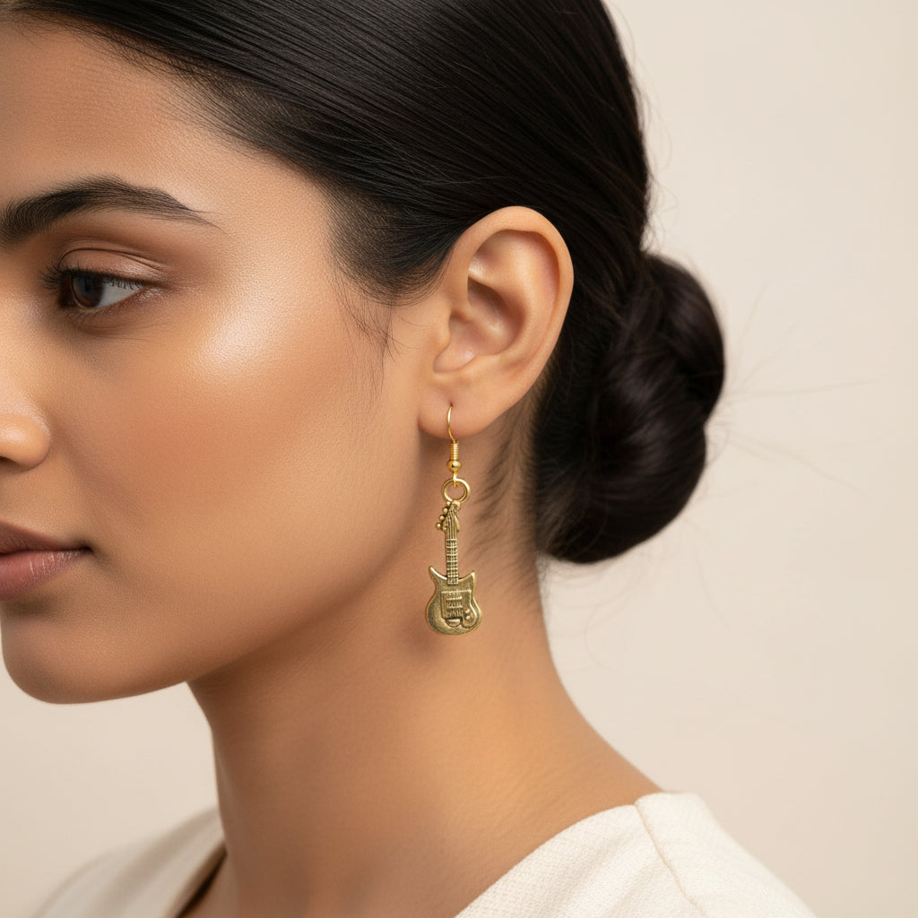 Wonderful wildflower oxidised stud earrings (Black)&Strum chic dangler earrings Combo set