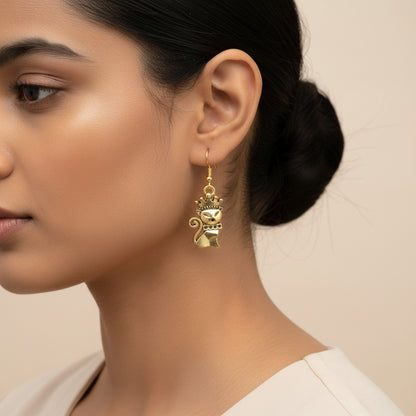 Crown and claw dangler earrings