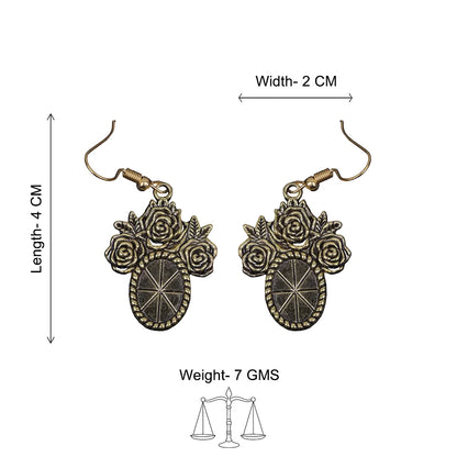 Peacock glow stone studded dangler & Vintage Oval Flower Shaped Danglers set