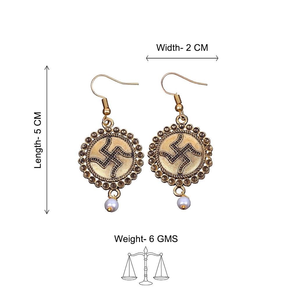 Sacred Swastik dangler earrings