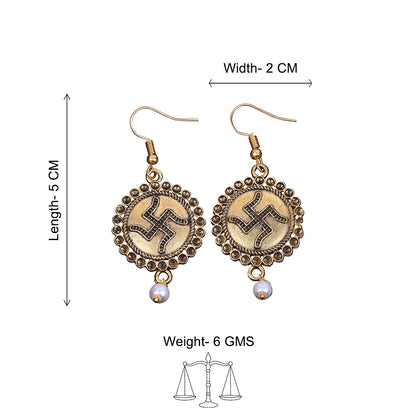 Sacred Swastik dangler earrings