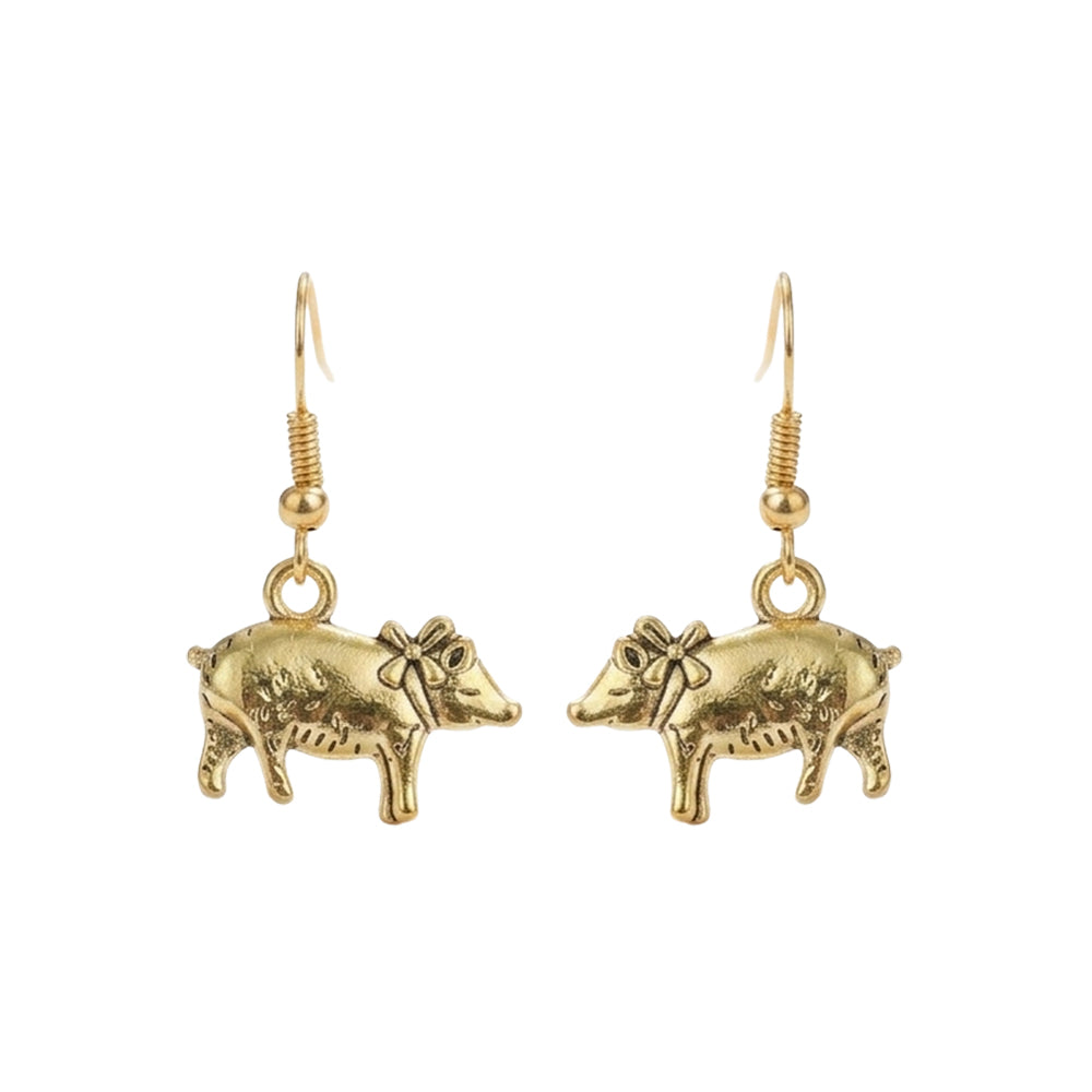 piggy dangler earrings