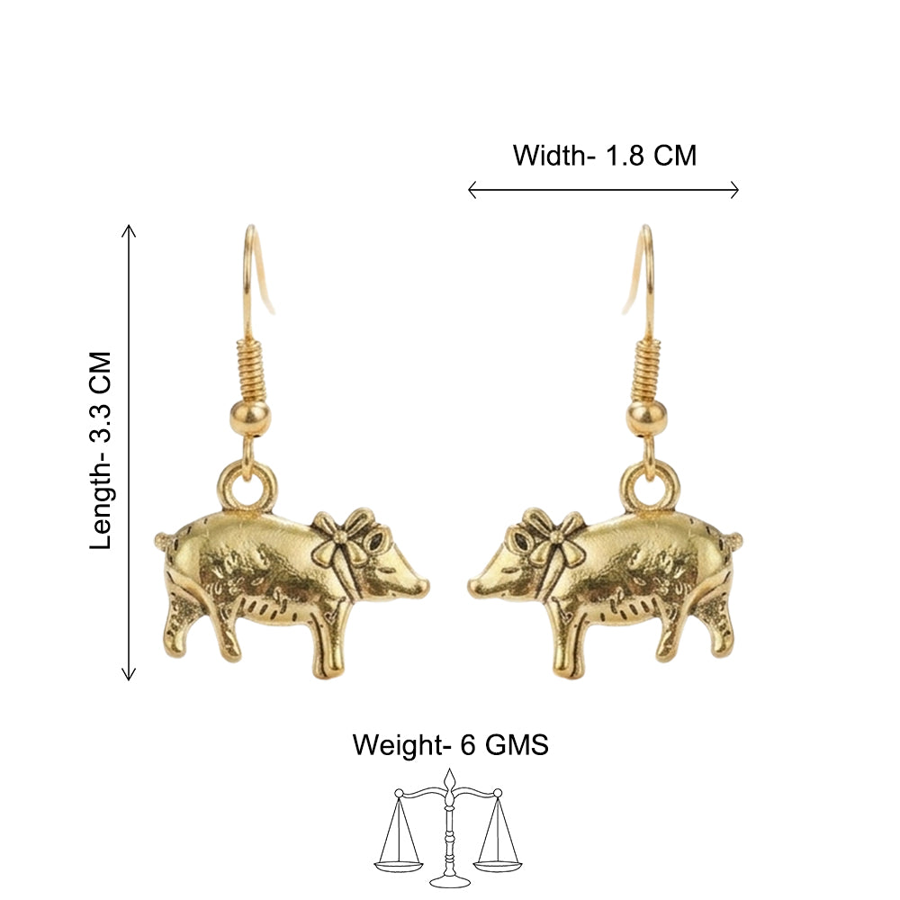 piggy dangler earrings