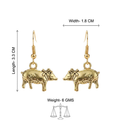 Peacock glow stone studded dangler earrings & piggy dangler earrings Combo set
