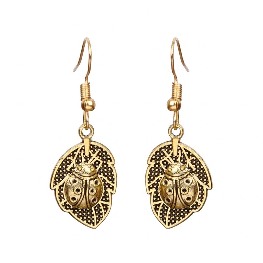 Beetle bling dangler earrings