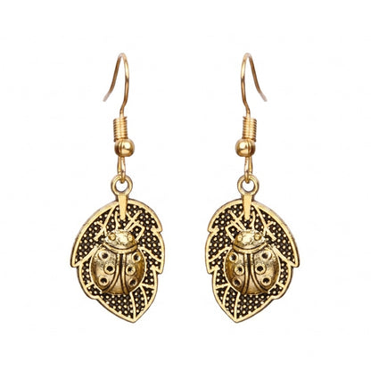 Beetle bling dangler earrings