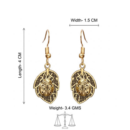 Beetle bling dangler earrings