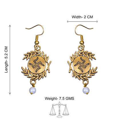 Pious Swastik dangler earrings