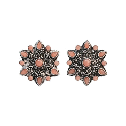 Carved Charm Dangler earrings (White) Hoot Hoot Dangler earrings (Light Orange) Combo set
