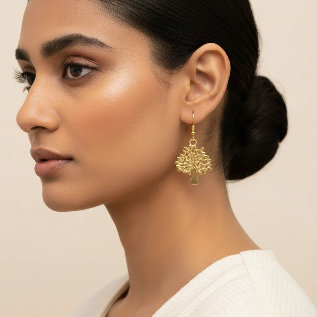 Kalash Kamal earring (Light Orange) Eternal roots dangler earrings Combo set