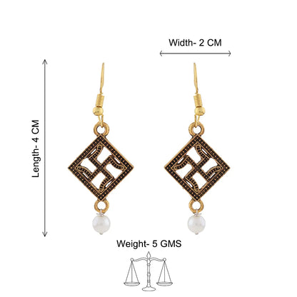 Kalash Kamal earring (Light Orange) Swastik shaped dangler earrings Combo set