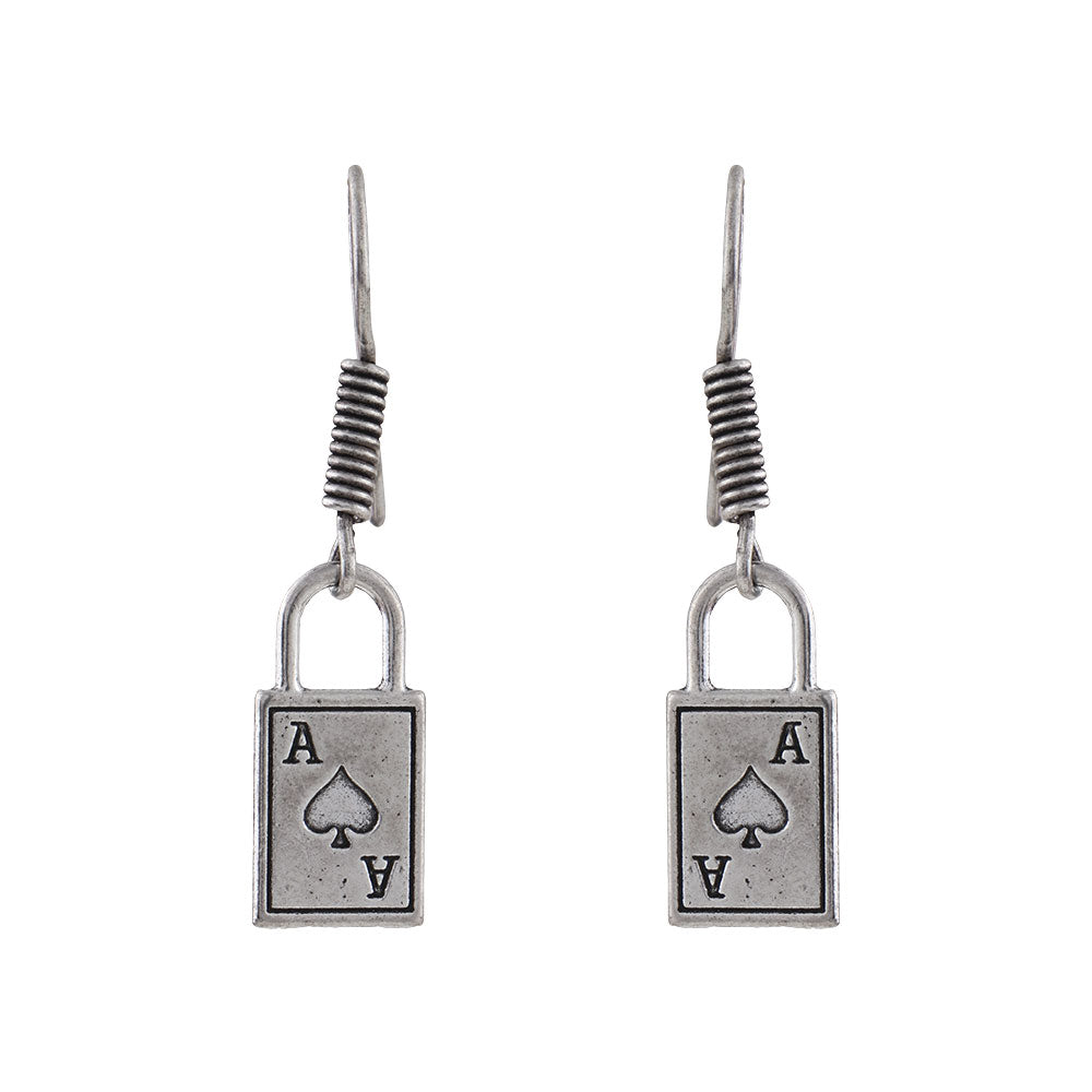 Leaf Cascade jhumki earrings (Red) The Vault dangler earrings (Silver) Combo set