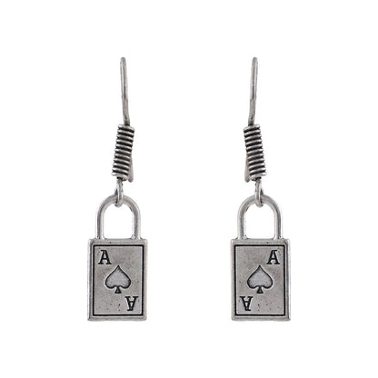 Carved Charm Dangler earrings (White) The Vault dangler earrings (Silver) Combo set