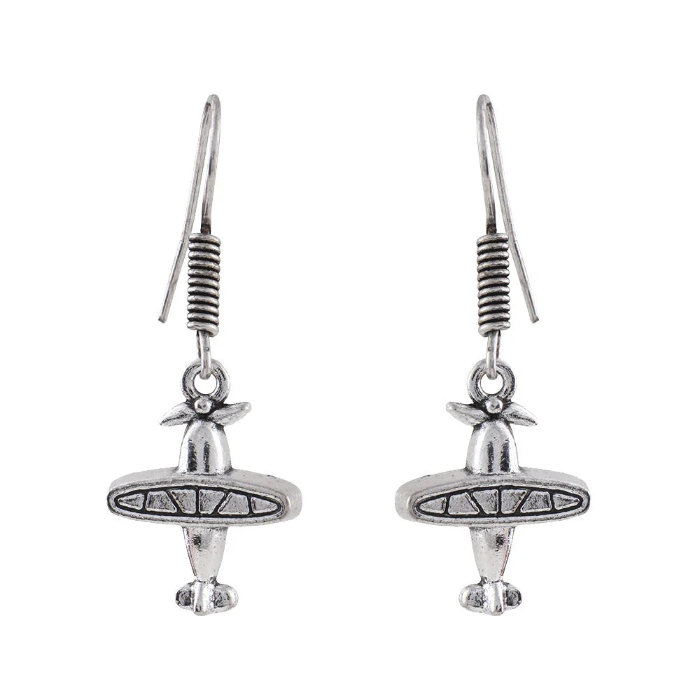 Royal Triple Bell Layered Jhumka Earring (Black) Skyward Grace dangler earrings (Silver) Combo set