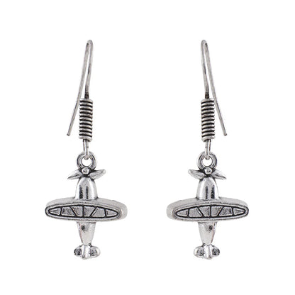 Royal Triple Bell Layered Jhumka Earring (Black) Skyward Grace dangler earrings (Silver) Combo set