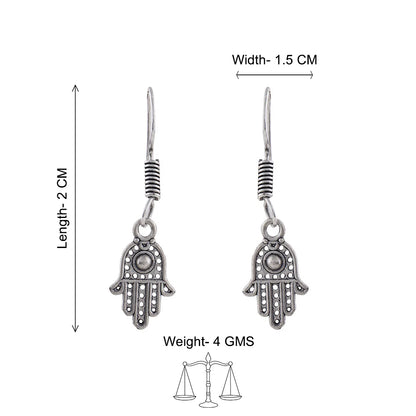 Kalash Kamal earring  Evil Eye guard dangler earrings (Silver) Combo set