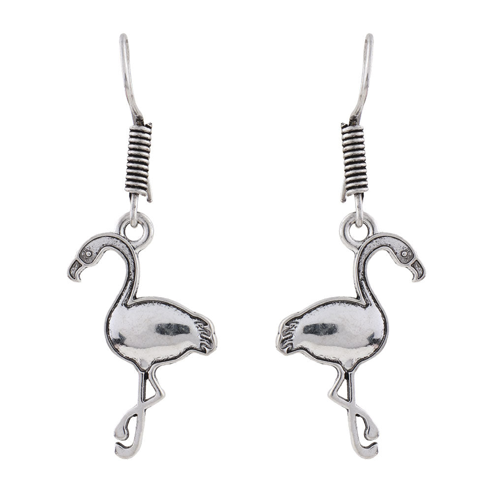 Leaf Cascade jhumki earrings (Red) Tropical Elegance dangler earrings (Silver) Combo set