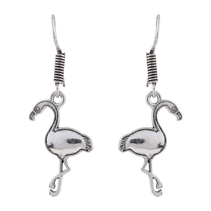 Leaf Cascade jhumki earrings (Red) Tropical Elegance dangler earrings (Silver) Combo set