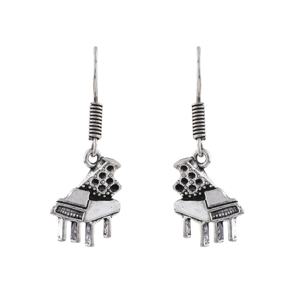 Carved Charm Dangler earrings (White) Harmony charm dangler earrings (Silver) Combo set