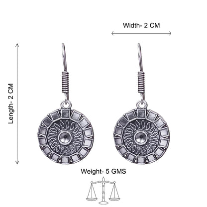 Peacock glow stone studded dangler & Sunrise Shaped Silver Polished Dangler set