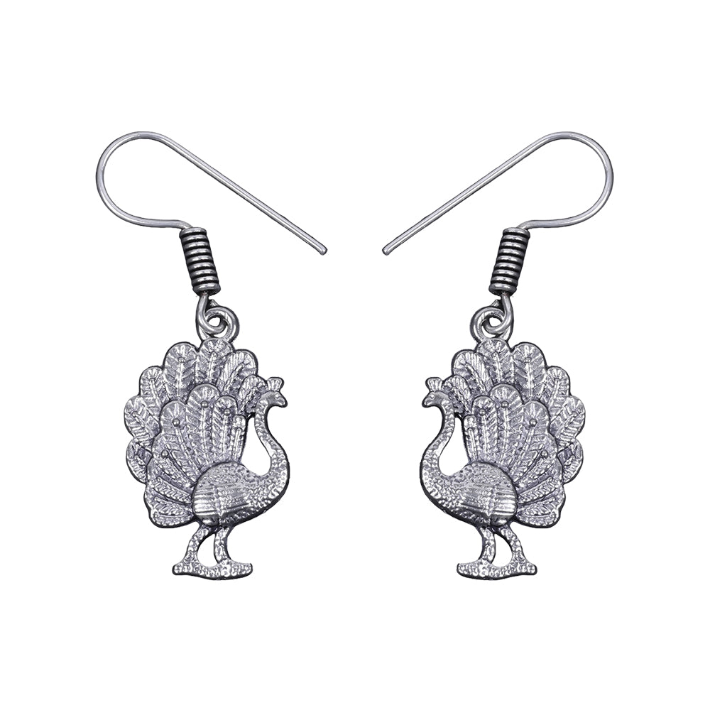 Peacock royale dangler earrings (Silver)