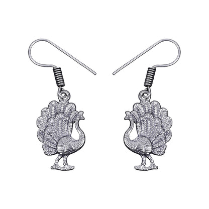 Peacock royale dangler earrings (Silver)