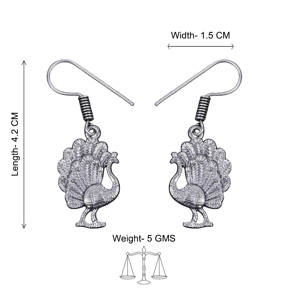 Peacock royale dangler earrings (Silver)