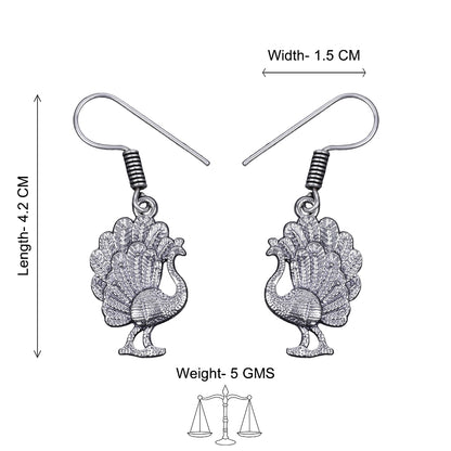 Peacock royale dangler earrings (Silver)