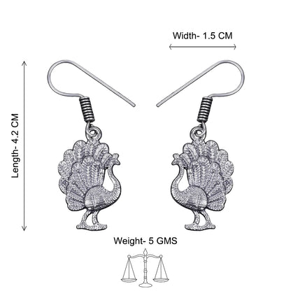 Kalash Kamal earring  Peacock royale dangler earrings (Silver) Combo set
