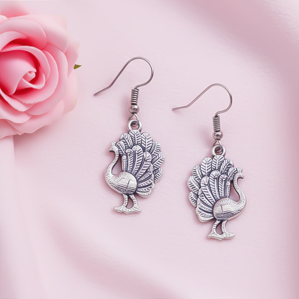 Peacock royale dangler earrings (Silver)