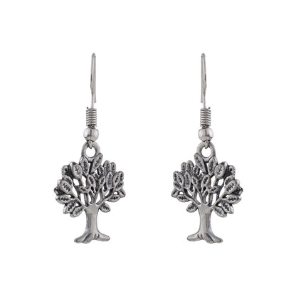 Royal Triple Bell Layered Jhumka Earring (Dark Maroon) Roots of elegance dangler earrings (Silver) Combo set