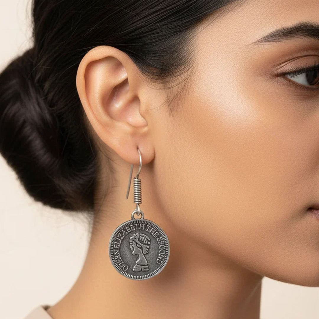 Kalash Kamal earring  Crown Jewel dangler earrings (Silver) Combo set