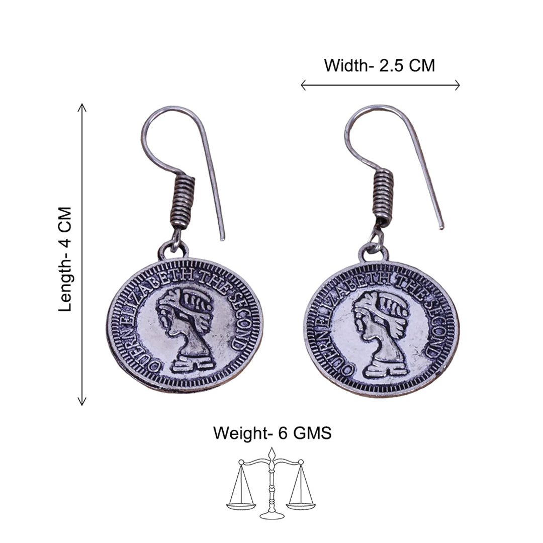 Kalash Kamal earring  Crown Jewel dangler earrings (Silver) Combo set