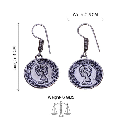 Kalash Kamal earring  Crown Jewel dangler earrings (Silver) Combo set