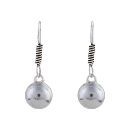 Carved Charm Dangler earrings (White) Sphere of grace dangler earrings (Silver) Combo set
