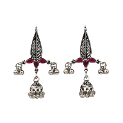 Nature's embrace jhumki earrings (Red)