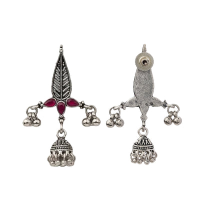 Nature's embrace jhumki earrings (Red)