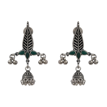 Nature's embrace jhumki earrings (Green)