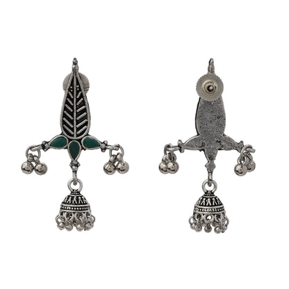 Nature's embrace jhumki earrings (Green)