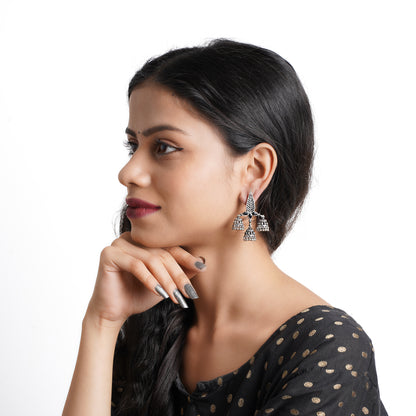 Nature's embrace jhumki earrings (Black)