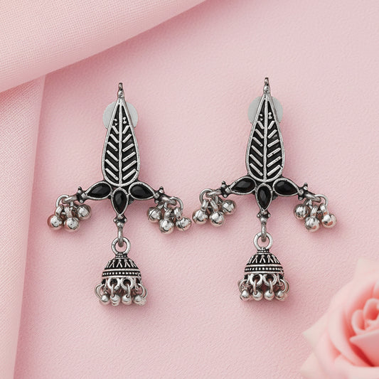Nature's embrace jhumki earrings (Black)