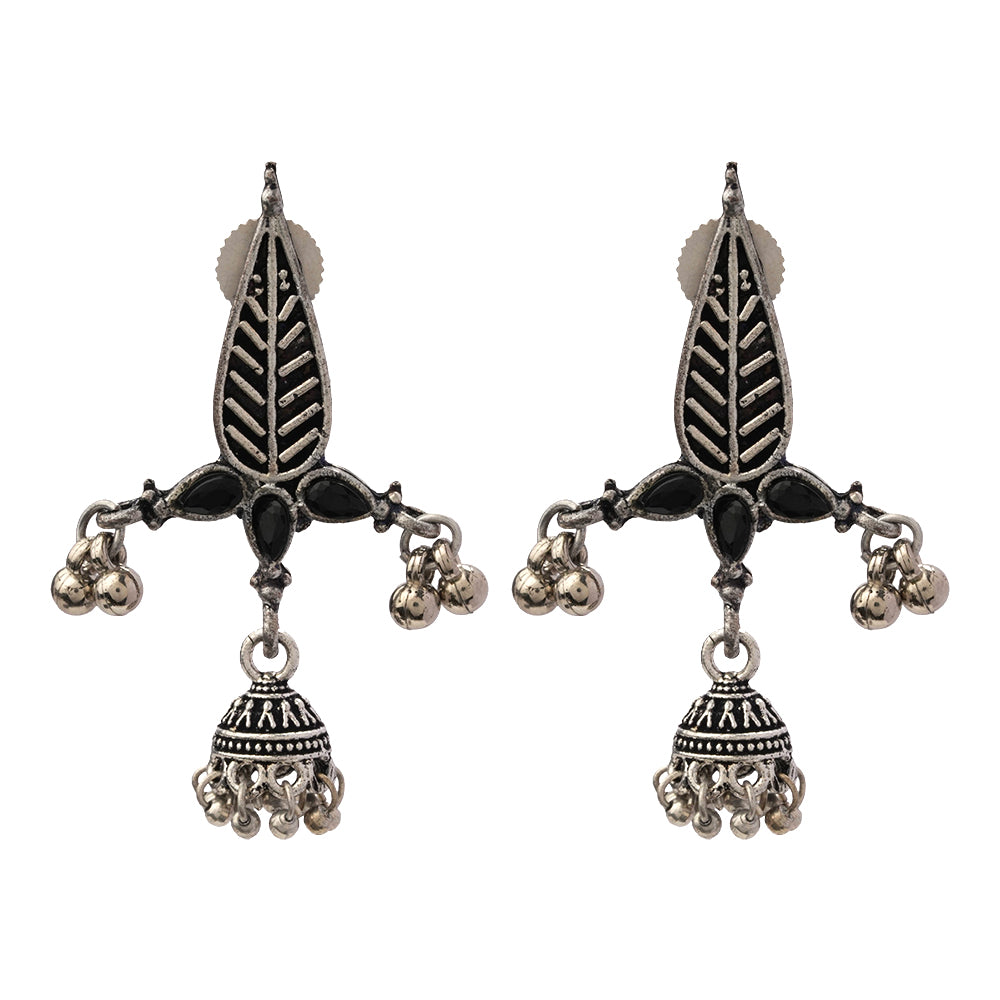 Nature's embrace jhumki earrings (Black)