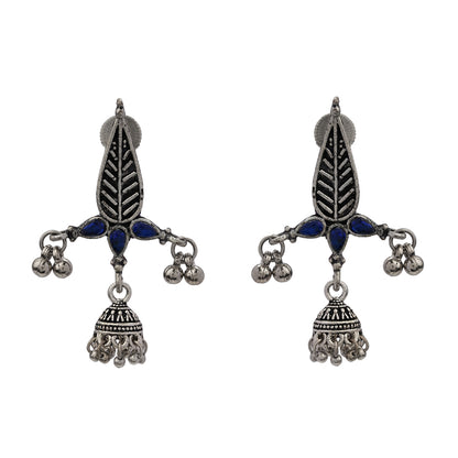 Nature's embrace jhumki earrings (Blue)