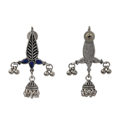 Nature's embrace jhumki earrings (Blue)