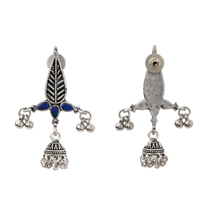 Nature's embrace jhumki earrings (Blue)