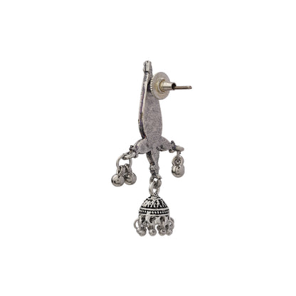 Nature's embrace jhumki earrings (Blue)