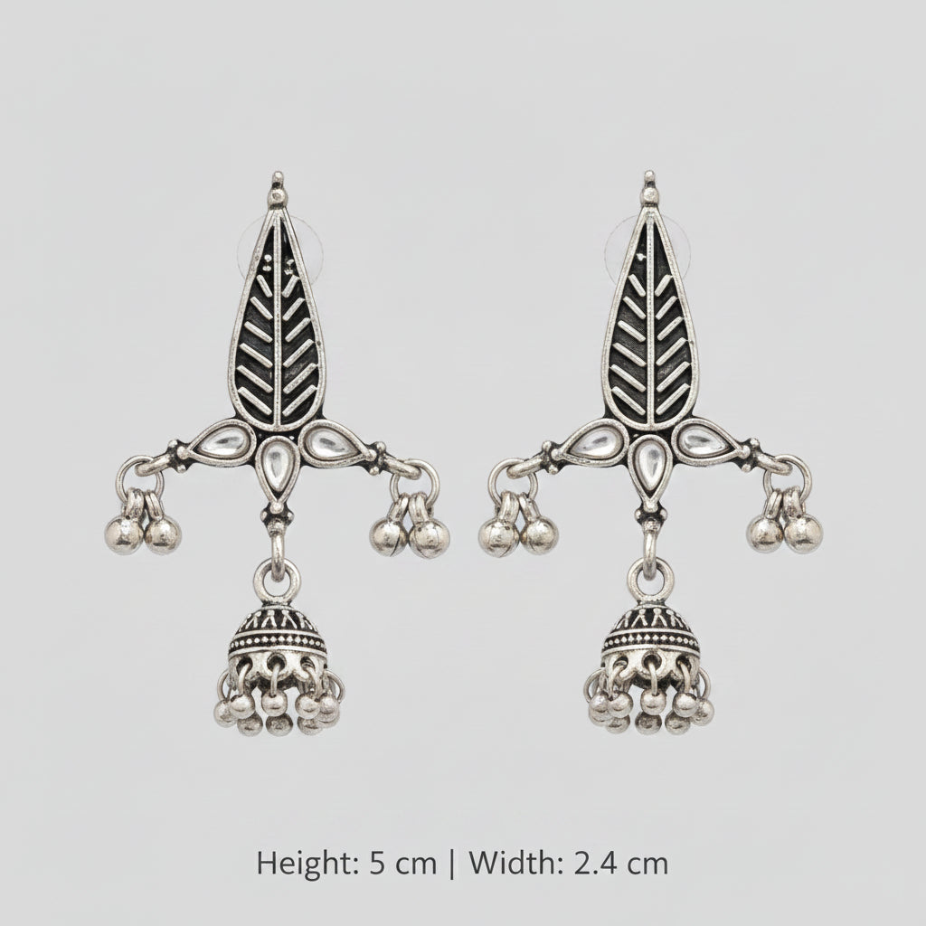 Nature's embrace jhumki earrings (White)