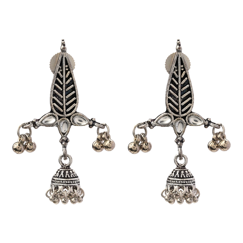 Nature's embrace jhumki earrings (White)