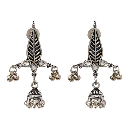 Nature's embrace jhumki earrings (White)